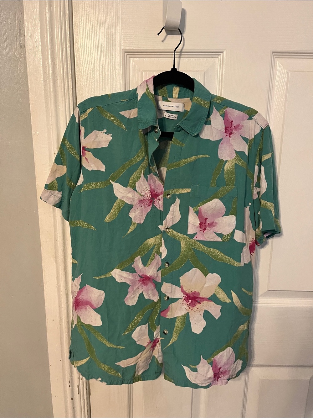 Urban Outfitters  Floral Short Sleeve Button-Down Shirt